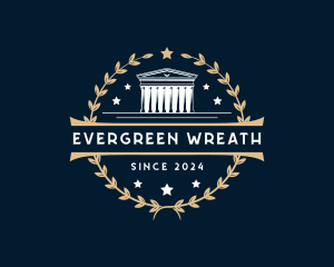 Legal Courthouse Wreath logo design