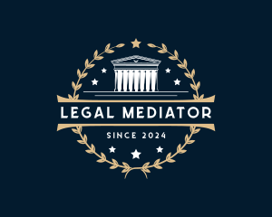 Legal Courthouse Wreath logo design