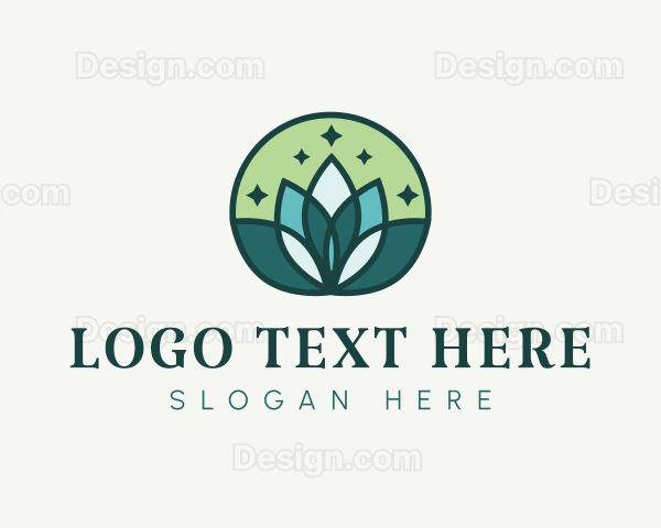 Lotus Flower Sparkle Logo