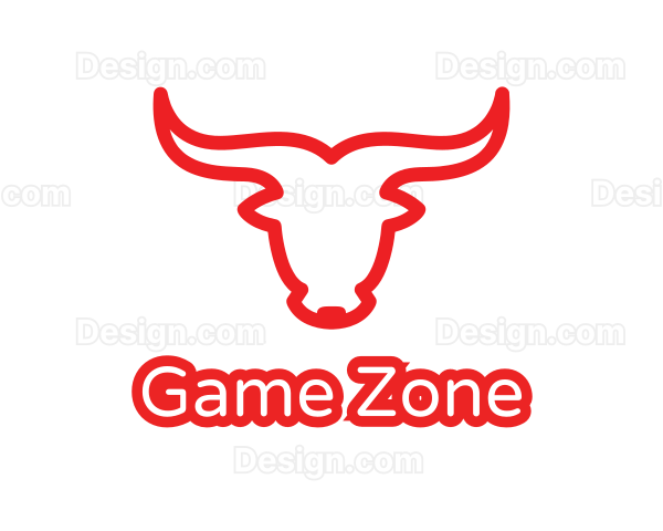Red Outline Bull Logo