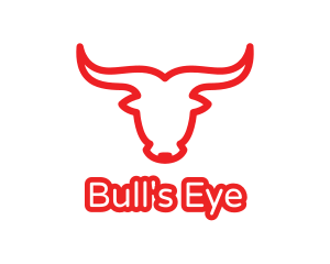 Red Outline Bull logo design