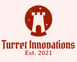 Turret Tower Silhouette logo design