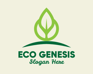 Eco Leaf Sprout logo design