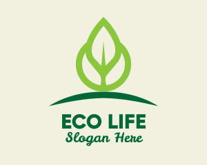 Eco Leaf Sprout logo design