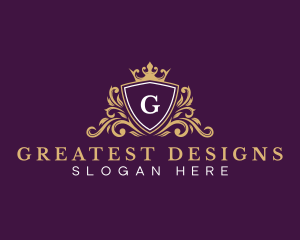 Shield Crown Crest logo design