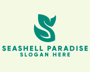 Green Leaf Letter S  logo design