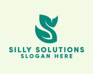 Green Leaf Letter S  logo design