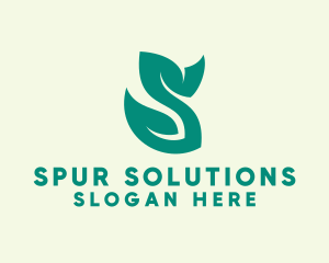 Green Leaf Letter S  logo design