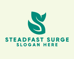 Green Leaf Letter S  logo design