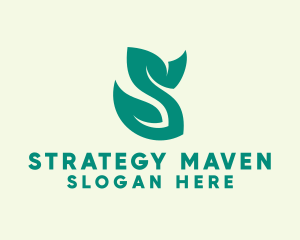 Green Leaf Letter S  logo design