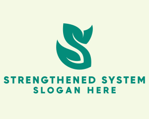 Green Leaf Letter S  logo design