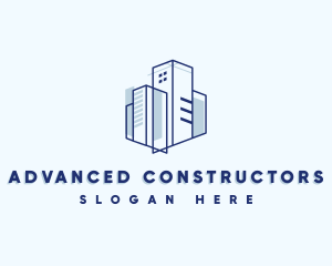 Building Contractor Blueprint logo design