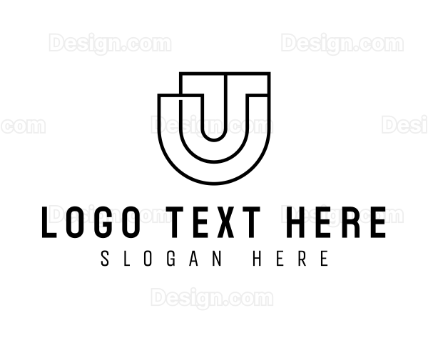 Simple Company Geometric Letter U Logo