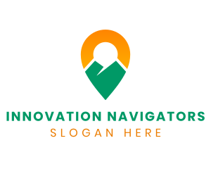 Mountain Travel Location Pin logo design