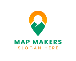 Mountain Travel Location Pin logo design