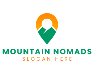 Mountain Travel Location Pin logo design