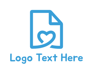 Heart Paper Document logo design