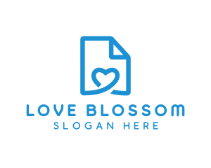 Love Paper Document logo design