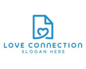 Love Paper Document logo design