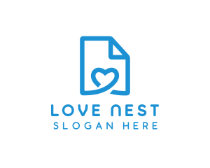 Love Paper Document logo design