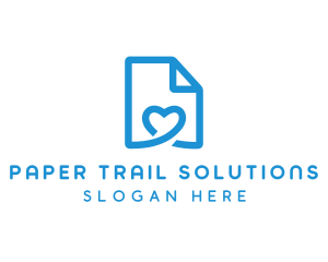 Love Paper Document logo design