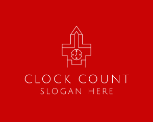 Abstract Clock Tower logo design