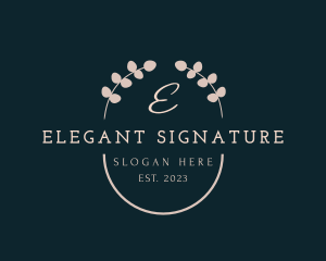 Elegant Floral Wreath logo design