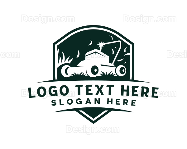 Gardening Lawn Mower Logo