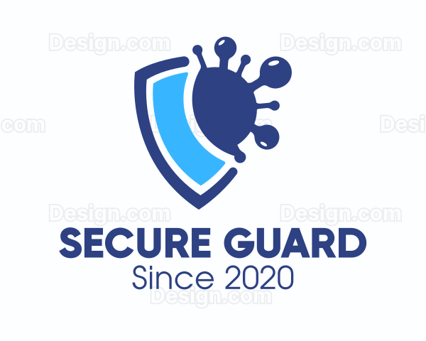 Blue Virus Protection Shield Logo