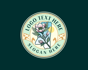 Mississippi Bloom Magnolia Flower logo