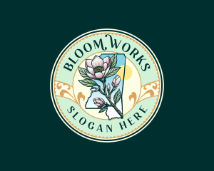 Mississippi Bloom Magnolia Flower logo design