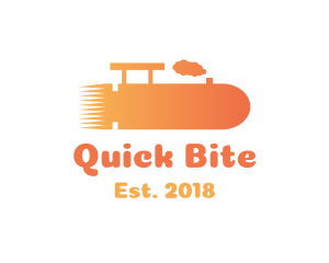 Orange Bullet Locomotive logo design