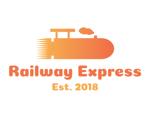 Orange Bullet Locomotive logo design