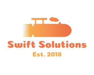 Orange Bullet Locomotive logo design