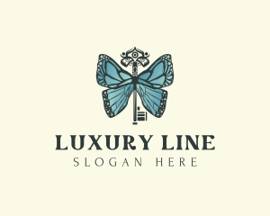 Luxury Butterfly Key  logo design