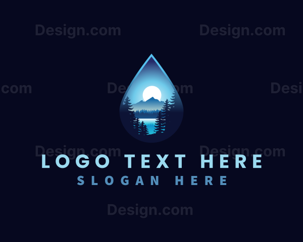 Water Drop Scenery Logo