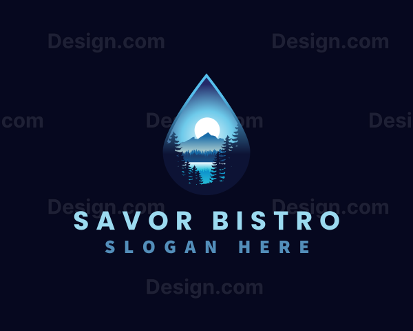 Water Drop Scenery Logo