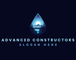 Water Drop Scenery logo design