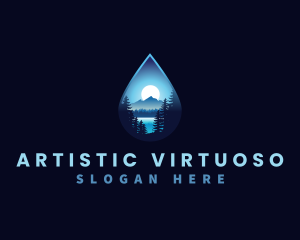 Water Drop Scenery logo design