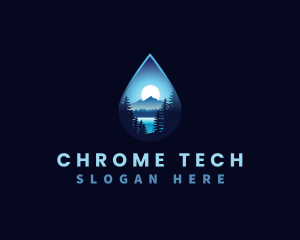 Water Drop Scenery logo design