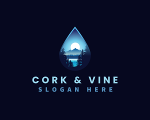 Water Drop Scenery logo design