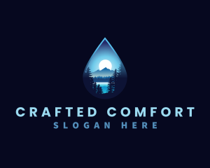 Water Drop Scenery logo design