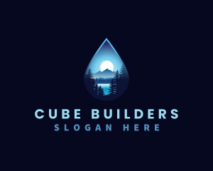 Water Drop Scenery logo design