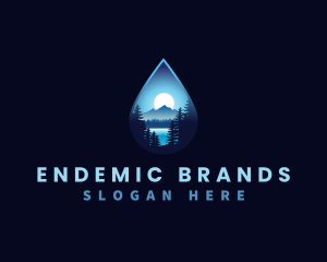 Water Drop Scenery logo design