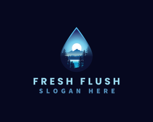 Water Drop Scenery logo design