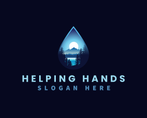 Water Drop Scenery logo design