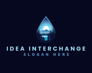 Water Drop Scenery logo design