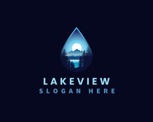 Water Drop Scenery logo design