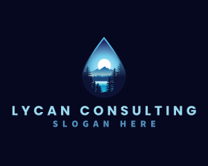 Water Drop Scenery logo design