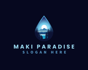 Water Drop Scenery logo design